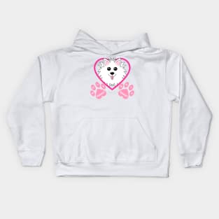 Will you be my Valentine? with Dog and Paws Kids Hoodie